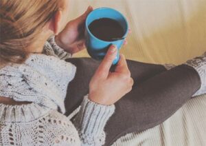 Woman Drinking Coffee Enjoying Ac Repair